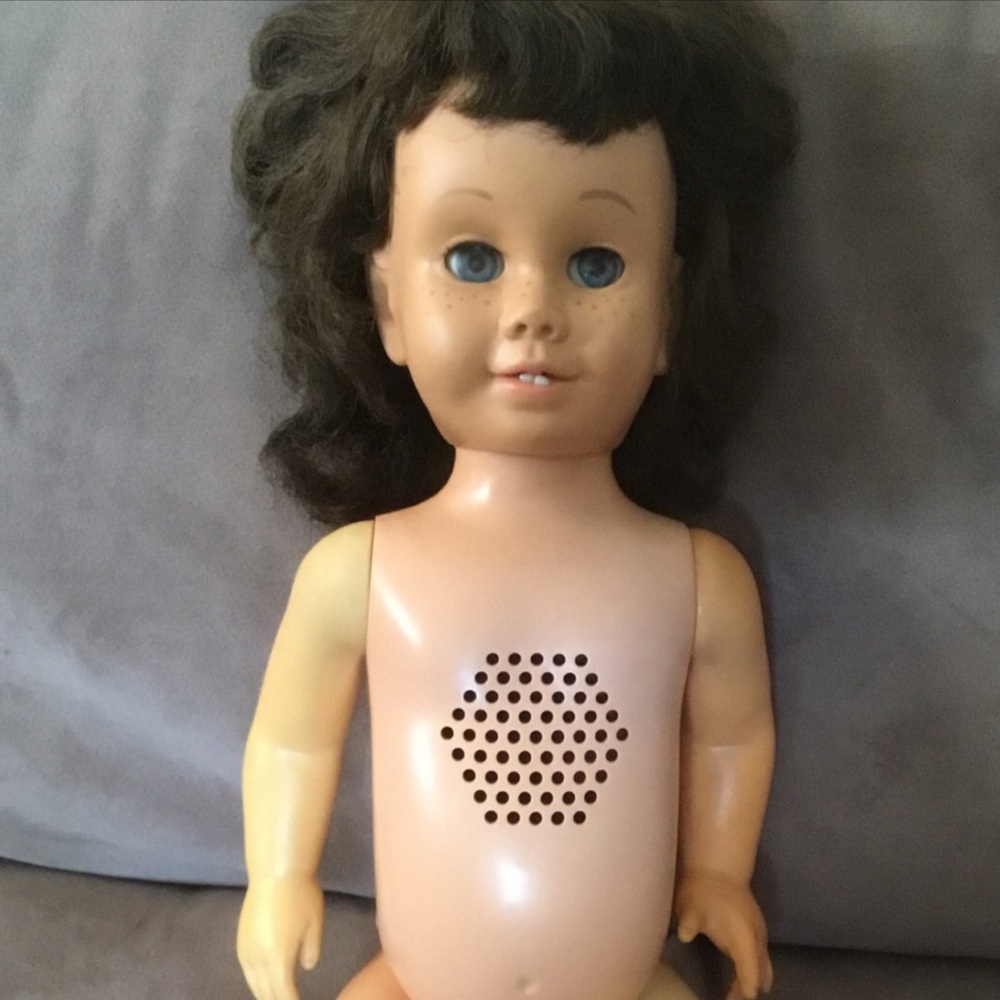 Chatty Cathy #4 Doesn’t Talk Blue Eyes Brown Hair Bob 60’s Loose Arm Freckles